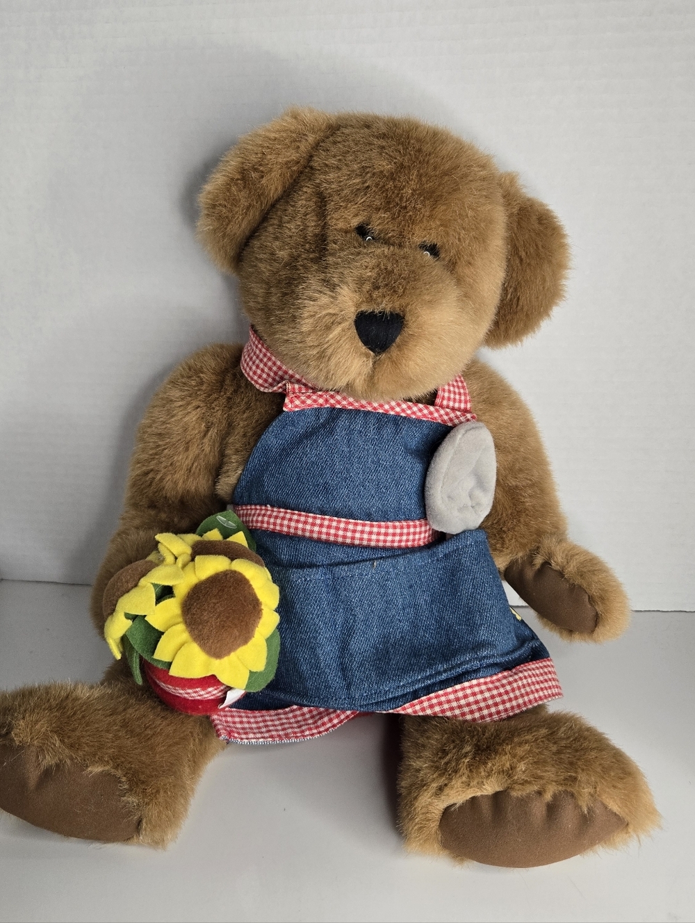 Build A Bear Garden Denim Apron Shovel Flower Pot Wristie Bear Vintage Plush